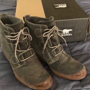 Sorel Toronto Lace Up Suede Wedge Waterproof Boots